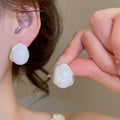 Minimalist Modern Acrylic Teardrop Stud Earrings With Silver Pins For Women view 3