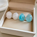 Minimalist Modern Acrylic Teardrop Stud Earrings With Silver Pins For Women view 4