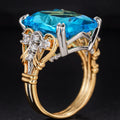 Old Money Princess Style Imitation Blue Sapphire Ring For Women, Ocean Theme Luxury Jewelry view 2