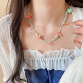 Vacation Style Faux Pearl Shell Goldfish Pendant Necklace For Women Sweet Dopamine Choker view 3