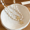 Old Money Style Shell Conch Starfish Necklace For Women Vacation Collarbone Choker view 2
