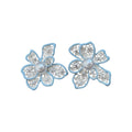 French Enamel Flower Copper Stud Earrings For Women Minimalist Light Luxury Office Style view 5