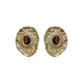 Alloy Oval Geometric Ruffle Stud Earrings Vintage Light Luxury Statement Metal Ear Jewelry view 5