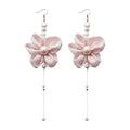 Sweet Vacation Style Chiffon Flower Faux Pearl Drop Hook Earrings For Women view 5