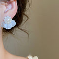 French Style Faux Pearl Cloud Petal Flower Stud Earrings For Women, Light Luxury OL Fashion view 4