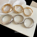 European American Smooth Metal Geometric Irregular Bangle Light Luxury Designer Bracelet For Women view 4