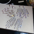 Luxury Teardrop Zircon Copper Stud Earrings With Silver Pins For Women Banquet Style view 3