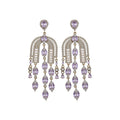 Luxury Teardrop Zircon Copper Stud Earrings With Silver Pins For Women Banquet Style view 5