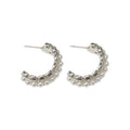 French Vintage Teardrop Faux Pearl Stud Earrings For Women, Light Luxury Geometric Round Design view 5