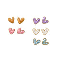 Korean Style Alloy Heart Enamel Stud Earrings Jewelry Set Sweet Versatile Ear Accessories view 5