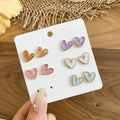 Korean Style Alloy Heart Enamel Stud Earrings Jewelry Set Sweet Versatile Ear Accessories view 3
