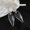 Resin Teardrop Pendant Drop Earrings With Silver Needle Posts Fashion OL Style view 4