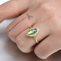 Marquise Crystal Halo Ring In Green Purple And Champagne view 3