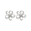 Alloy Pink Hollow Flower Stud Earrings Sweet Spring Light Luxury Floral Jewelry view 5
