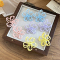 Alloy Pink Hollow Flower Stud Earrings Sweet Spring Light Luxury Floral Jewelry view 3