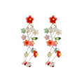 Resin Fabric Flower Stud Earrings For Women Fresh Sweet Beach Vacation Niche Design Jewelry view 5
