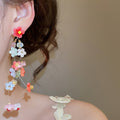 Resin Fabric Flower Stud Earrings For Women Fresh Sweet Beach Vacation Niche Design Jewelry view 3