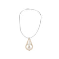 Old Money Swarovski Pearl Bow Geometric Irregular Sweater Necklace For Women view 5