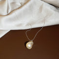 Old Money Swarovski Pearl Bow Geometric Irregular Sweater Necklace For Women view 2