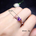 Rose Gold-Tone Purple Heart Ring With Clear Side Crystals view 5