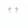 Sparkling Four Point Star Copper Stud Earrings For Women Elegant Versatile Rhinestone Jewelry view 5