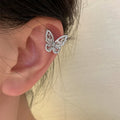 Light Luxury Butterfly Zircon Copper Ear Cuff Clip-on Earrings For Women No Piercing view 1