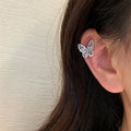Light Luxury Butterfly Zircon Copper Ear Cuff Clip-on Earrings For Women No Piercing view 2