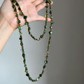Bohemian Green Shell Beaded Layered Long Necklace For Women Irregular Geometric Ethnic Summer Choker view 2