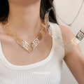 Iron Metal Open Collar Heart Choker Necklace For Women Old Money Vintage Statement Jewelry view 3
