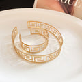 Old Money Style Iron Jewelry Set With Round Hollow Open Bracelet And Necklace view 4