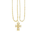 Vintage Gold Alloy Rhinestone Cross Pendant Necklace For Women, Old Money Layered Collarbone Chain view 5