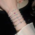 Korean Minimalist Copper Zircon Geometric Diamond Flower Bangle For Women Fashion Jewelry view 2