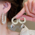 Korean Style Rhinestone Resin Flower Stud Earrings For Women, Light Luxury Floral Jewelry view 2