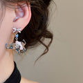 Cartoon Resin Bow Elephant Stud Earrings With Zircon Accents, Sweet Light Luxury Style view 3