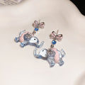 Cartoon Resin Bow Elephant Stud Earrings With Zircon Accents, Sweet Light Luxury Style view 2