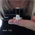 Rose Gold Tone Oval Solitaire Ring with Wavy Band Design view 5