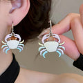 Cute Cartoon Enamel Crab Copper Earrings Light Luxury Minimalist Animal Ear Cuffs view 1