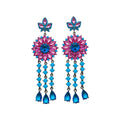 Copper Bow Tassel Zircon Drop Earrings With Silver Needle Elegant Court Style Jewelry view 5