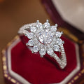 Women's Flower Snowflake Light Luxury Ring Style Elegant Princess Jewelry For view 5