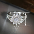 Women's Flower Snowflake Light Luxury Ring Style Elegant Princess Jewelry For view 4