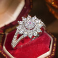 Women's Flower Snowflake Light Luxury Ring Style Elegant Princess Jewelry For view 2