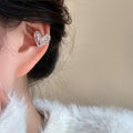 Light Luxury Copper Heart Zircon No-Piercing Ear Cuff Clip-on Earrings For Women view 3