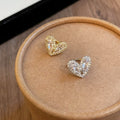 Light Luxury Copper Heart Zircon No-Piercing Ear Cuff Clip-on Earrings For Women view 4