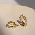 Minimalist Small Double Layer Micro Pave Zircon Hoop Earrings, Delicate Daily Women's Jewelry view 2