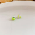 Copper Silver Pin Green Apple Stud Earrings For Women Cute Mini Fruit Y2K Sweet Cool Style view 4