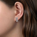 Light Luxury Twisted Hoop Earrings With Micro Pave Zircon, Geometric Minimalist Fashion Jewelry view 3