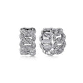 Light Luxury Twisted Hoop Earrings With Micro Pave Zircon, Geometric Minimalist Fashion Jewelry view 2