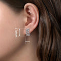 Light Luxury Twisted Hoop Earrings With Micro Pave Zircon, Geometric Minimalist Fashion Jewelry view 4