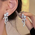 Light Luxury Copper Star Zircon Meteor Clip-on Earrings for Women No Piercing view 2