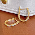 Delicate Micro Pave Zircon Hoop Earrings For Women, Classic Simple French Style Ear Cuffs view 5
